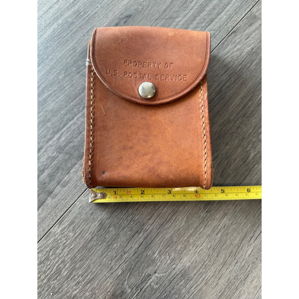 USPS Pouch Brown Leather Vintage Belt Loop Utility Case Mail Carrier Good